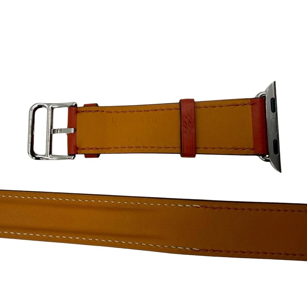 Apple Hermès Tour Watch Band Leather Rope Print Stainless Steel Excellent
